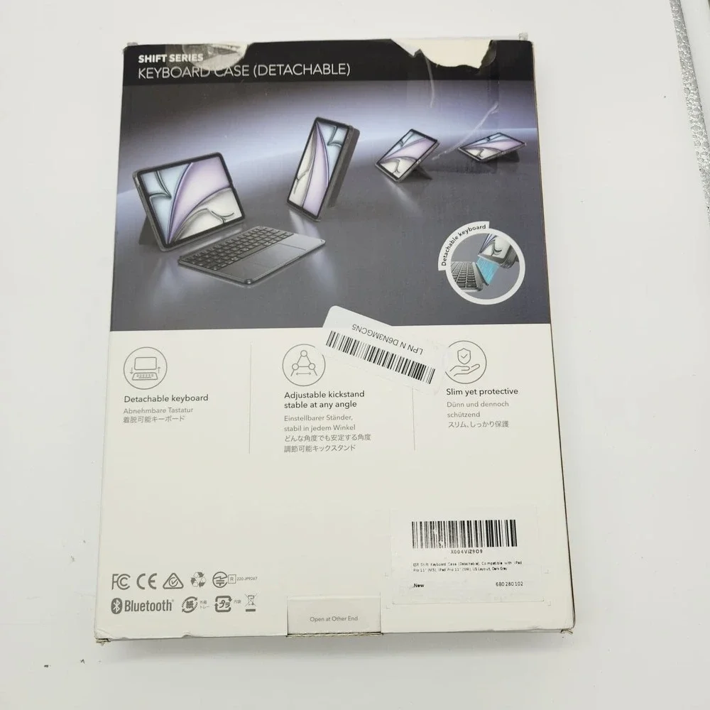 ESR‎ iPad Pro 11 M5 M4 Keyboard Case Detachable Bluetooth Trackpad Dark Gray